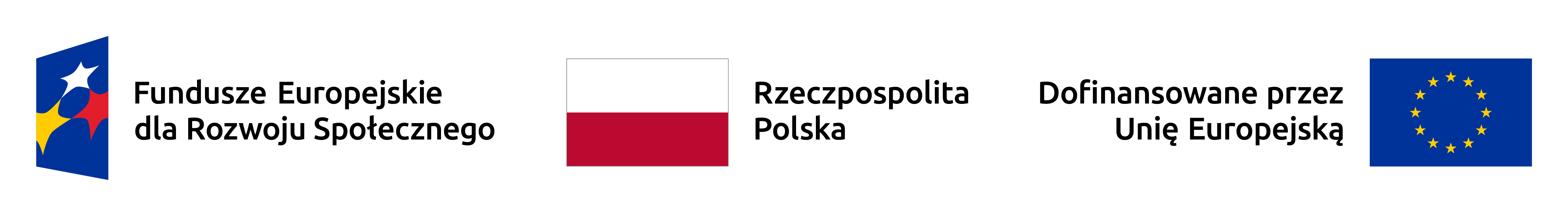 logotyp Fundusze Europejskie dla Rozwoju Społecznego(znak graficzny)/Rzeczpospolita Polska (flaga)/dofinansowane przez Unię Europejską