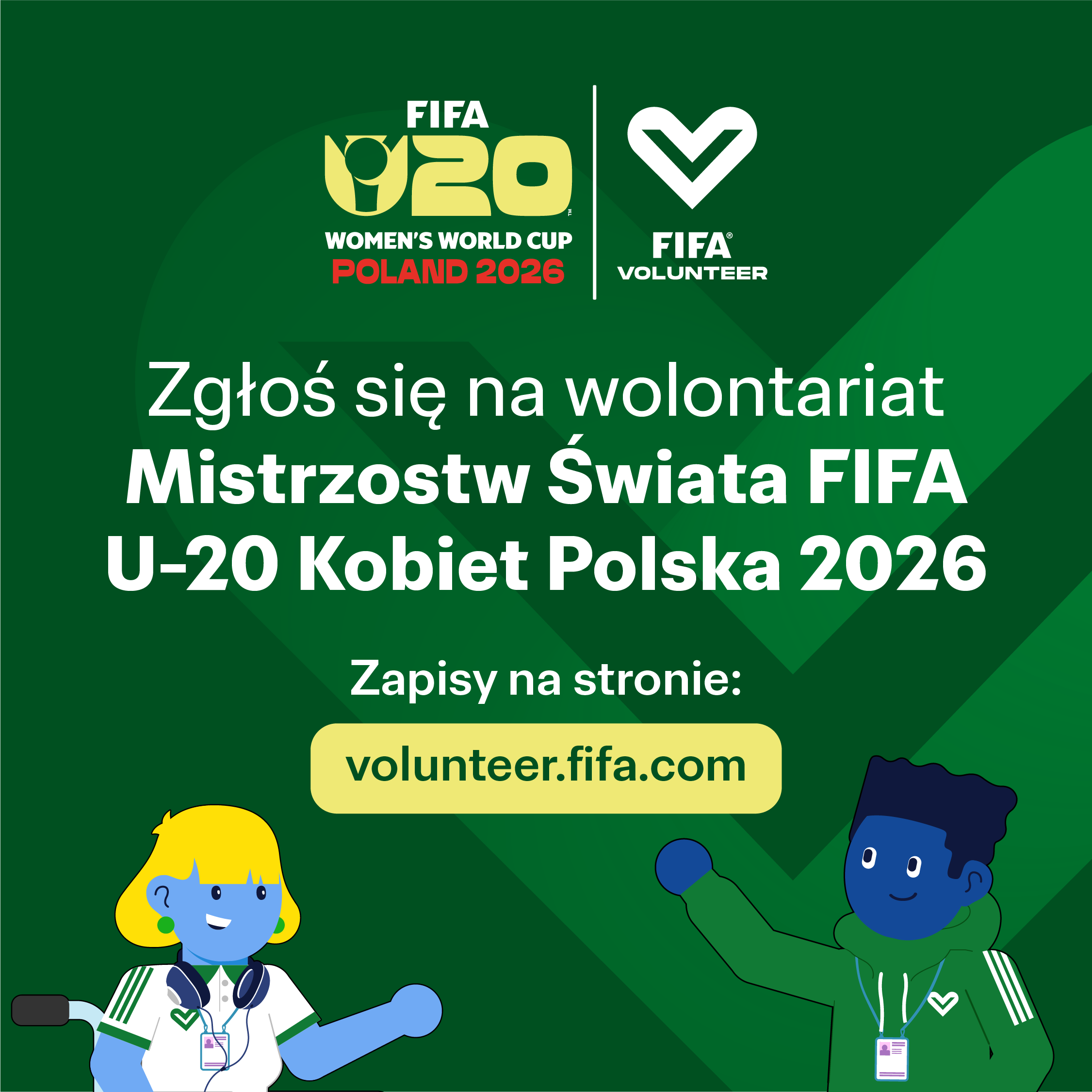 Grafika promująca rekrutację wolontariuszy