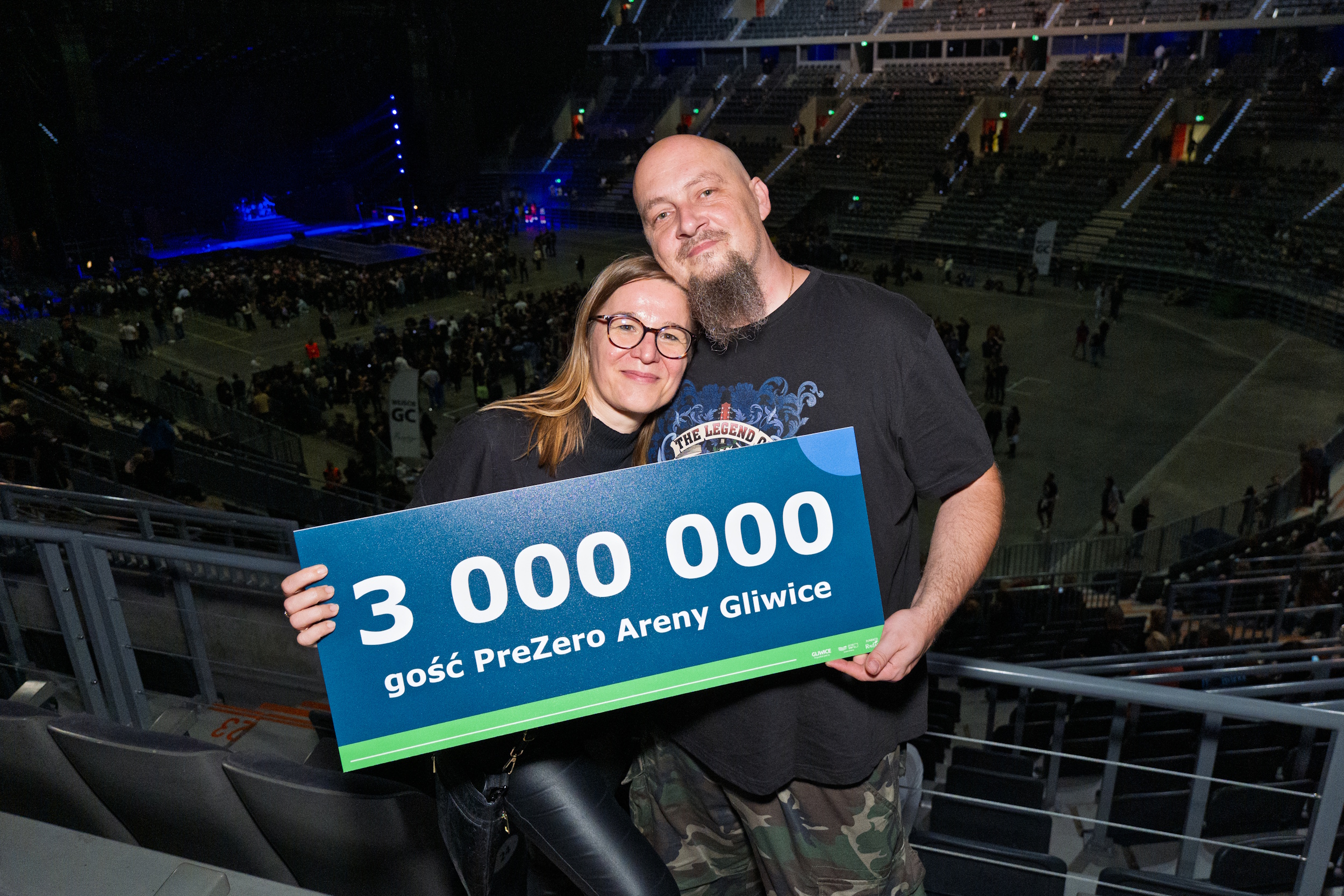 trzymilionowy gość PreZero Areny Gliwice z żoną