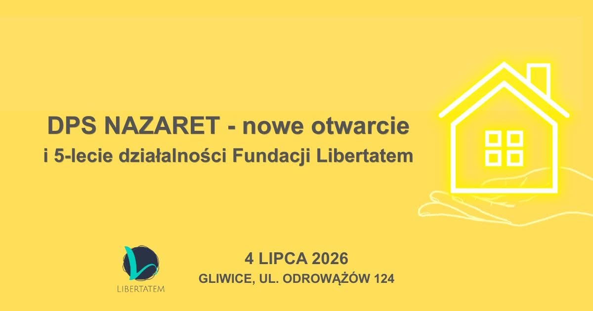 Grafika promująca nowy start Domu Pomocy Społecznej Nazaret