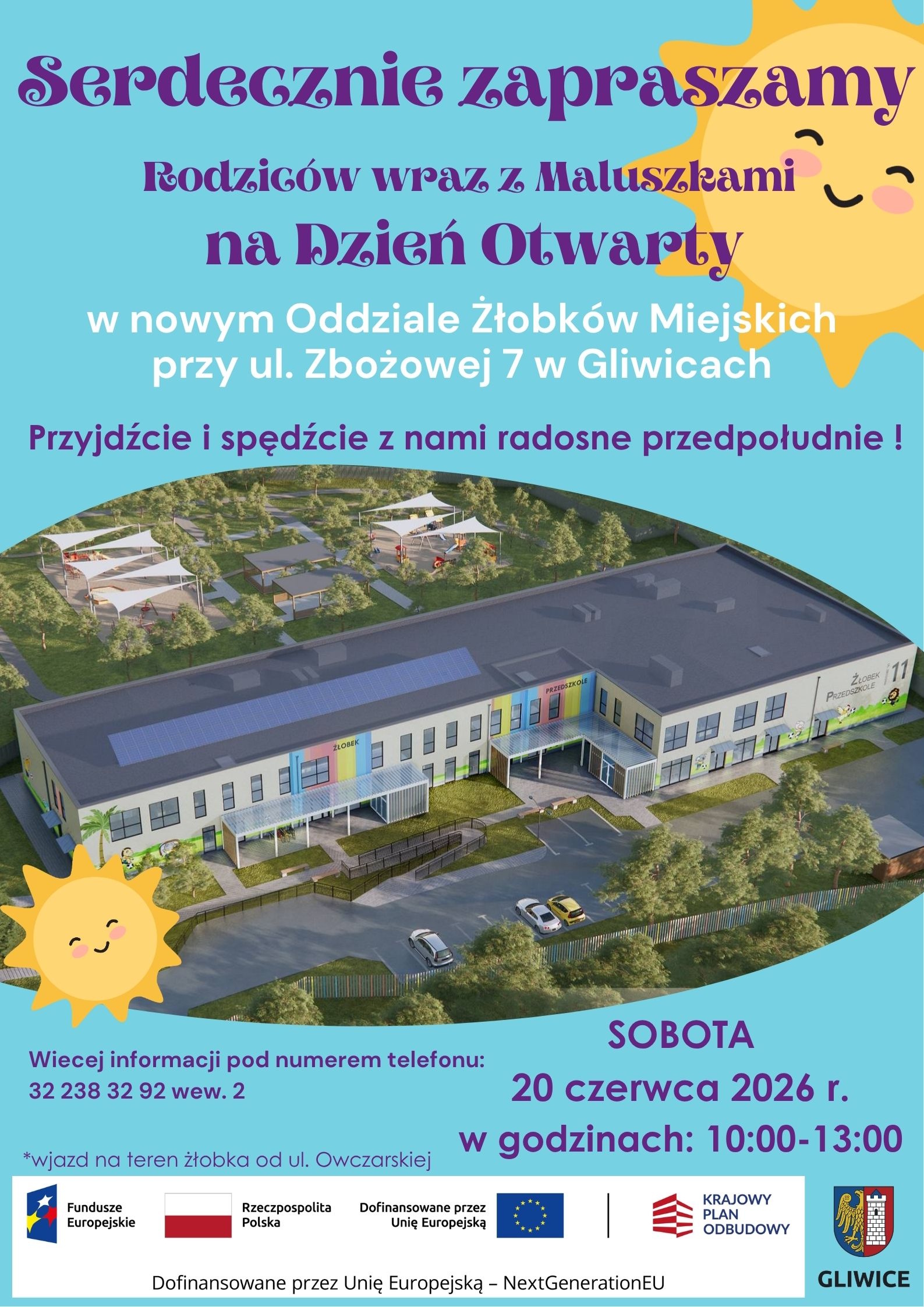 Plakat promujący dzień otwarty żłobko-przedszkola