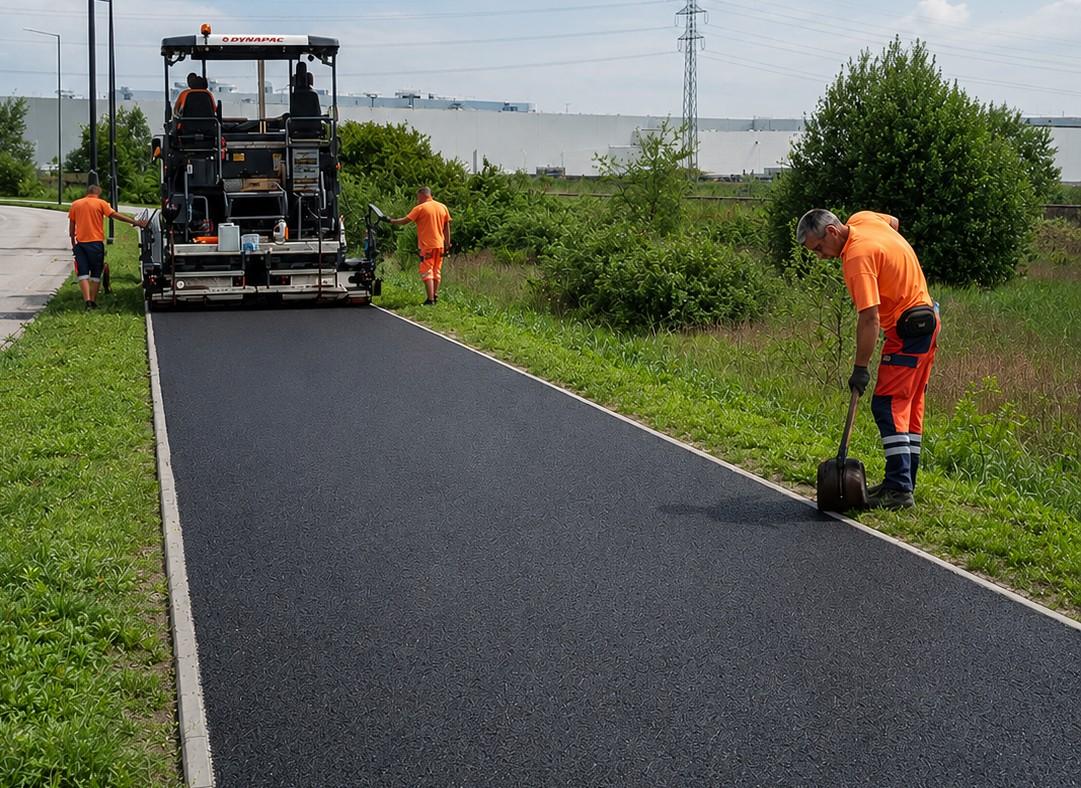 Budowa drogi pieszo-rowerowej wzdłuż ul. Edisona w Starych Gliwicach wchodzi w finałową fazę