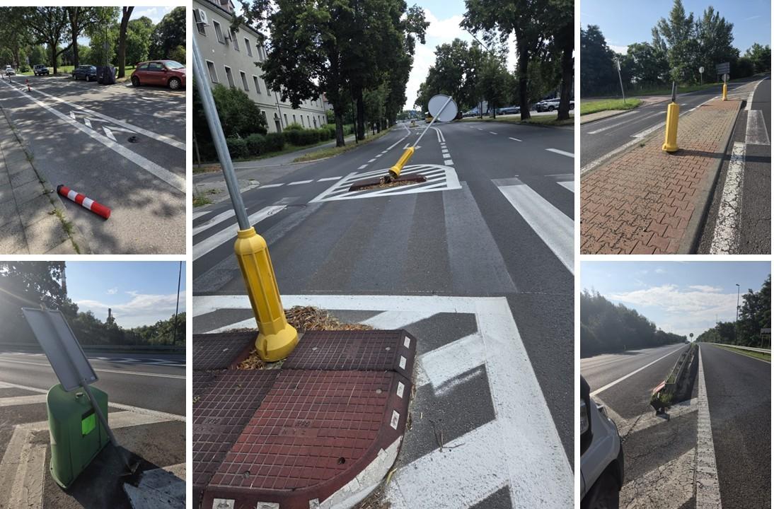 W ciągu ostatnich dni pracownicy Zarządu Dróg Miejskich interweniowali również w wielu miejscach, gdzie doszło do uszkodzeń spowodowanych przez pojazdy